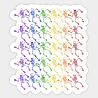 Dancing  Rainbow Skeletons Sticker